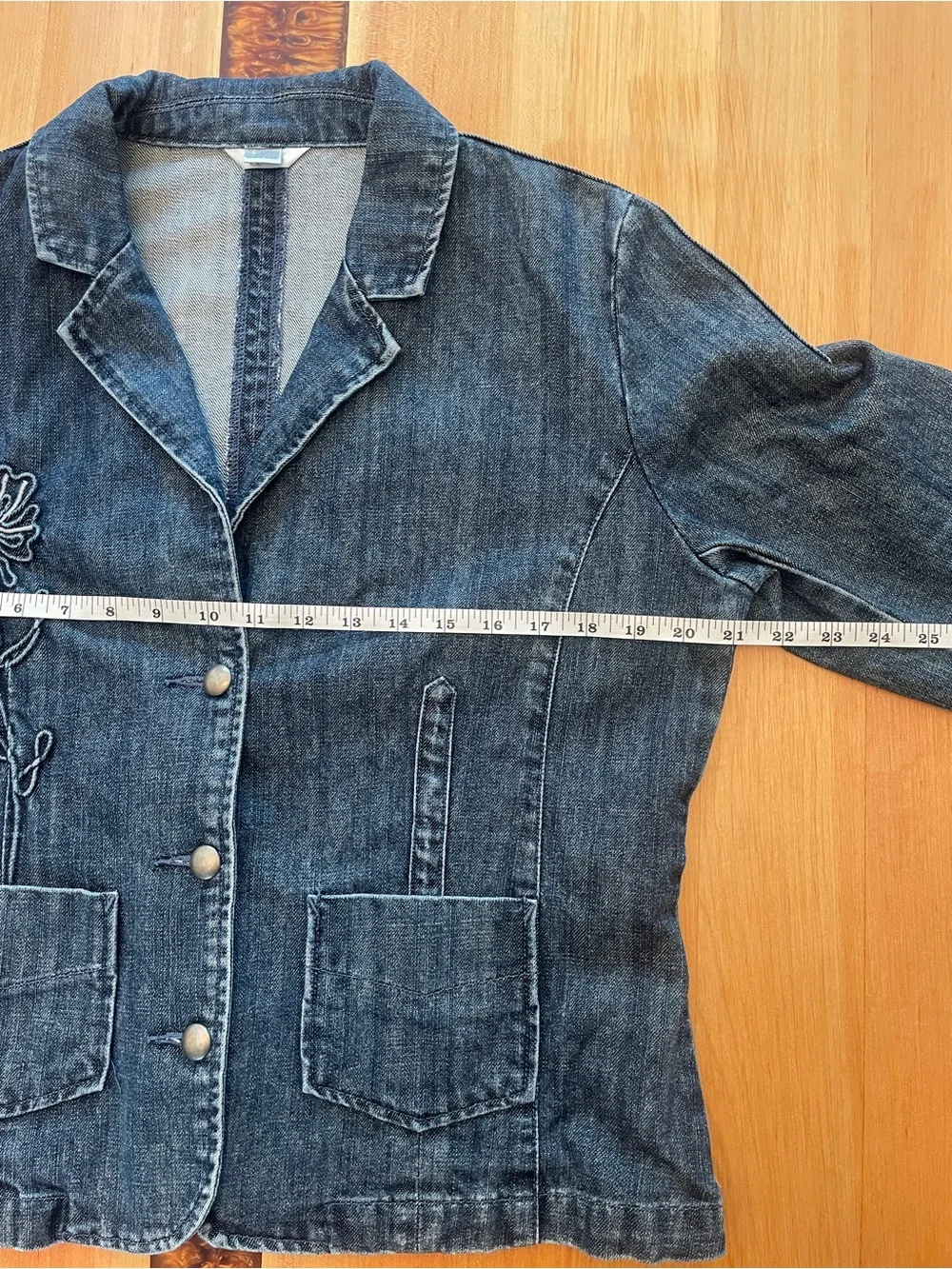 Vintage Christopher & Banks Dark Wash Denim Blazer Jacket